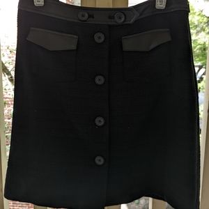 Karl Lagerfeld faux leather and tweed skirt